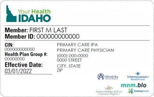 Idaho karta ubezpieczenia zdrowotnego edytowalny szablon